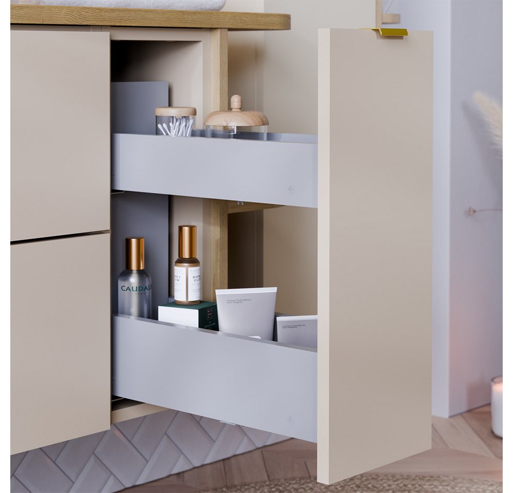 Lomadox Unterschrank DURANGO-56 20 cm breit, 1 Auszug, kaschmir – Bild 2 von 5