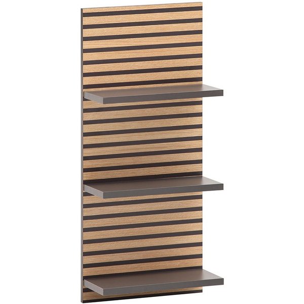 Lomadox Wandregal KANE-80, Akustikpaneel Optik anthrazit 3 Ablageböden 30,3x70,2x17,5 cm