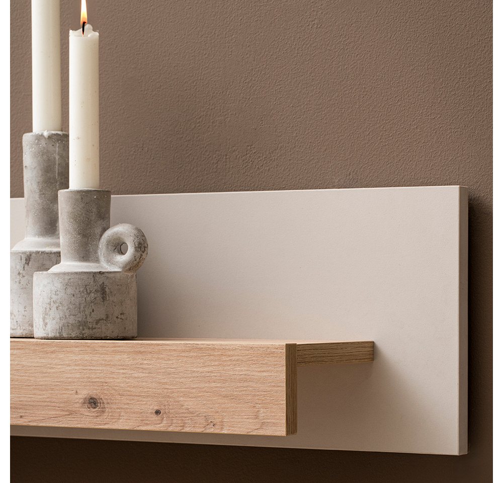 Lomadox Wandregal SITTEN-61, 189 cm, Eiche mit Kaschmir Beige, Ablagefläche für Deko – Bild 2 von 5