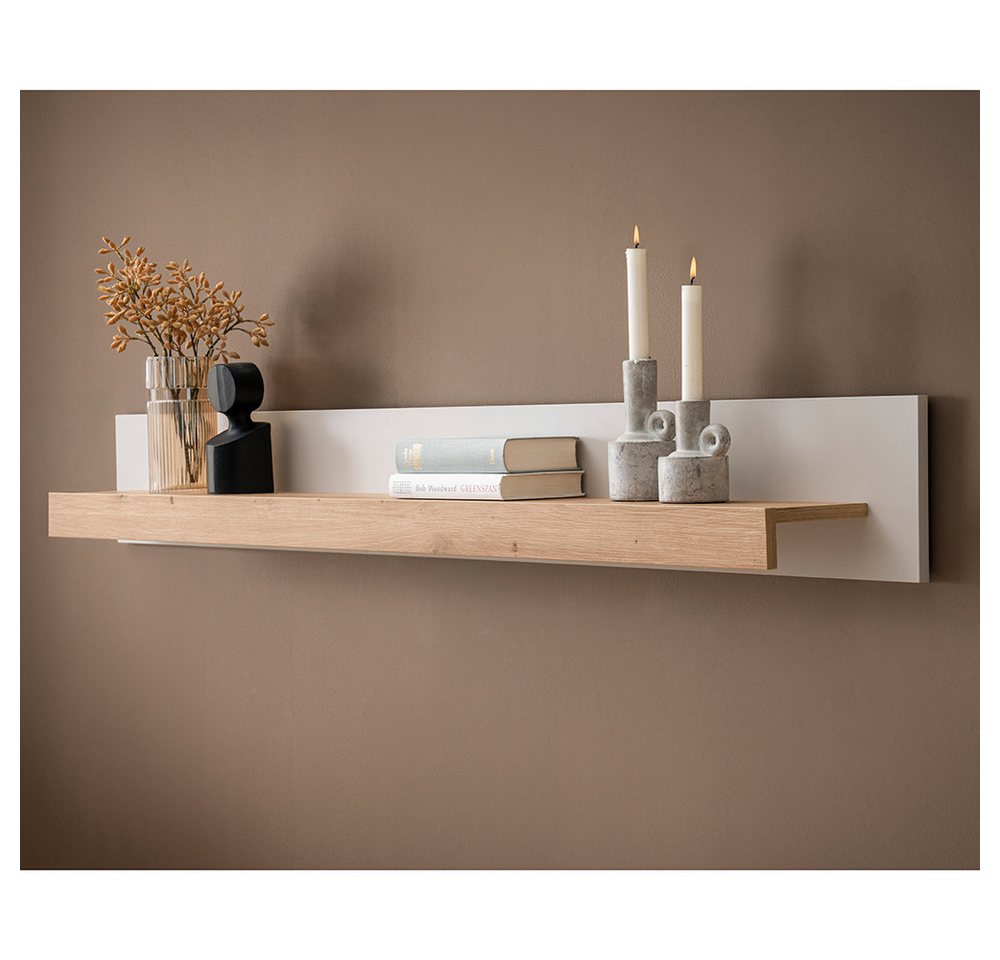Lomadox Wandregal SITTEN-61, 189 cm, Eiche mit Kaschmir Beige, Ablagefläche für Deko – Bild 5 von 5