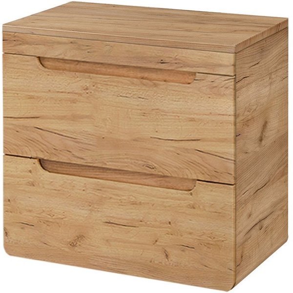 Lomadox Waschbeckenschrank LUTON-56-CRAFT Waschtischunterschrank 61 cm Wotan Eiche Nb. B/H/T ca. 61/61,5/46 cm