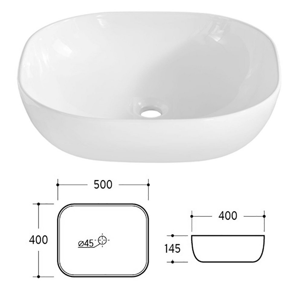 Lomadox Waschtisch DURANGO-56, 80 cm breit, Keramikwaschbecken, kaschmir, 2 Schubladen – Bild 3 von 5