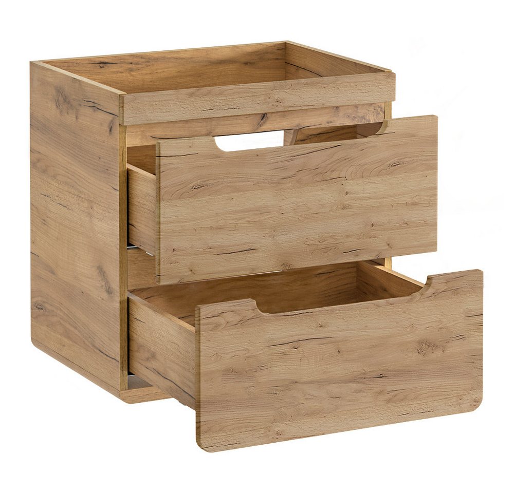 Lomadox Waschtisch LUTON-56-CRAFT, 61 cm Wotan Eiche Nb. Keramikwaschbecken B/H/T ca. 61/63/46 cm – Bild 2 von 5