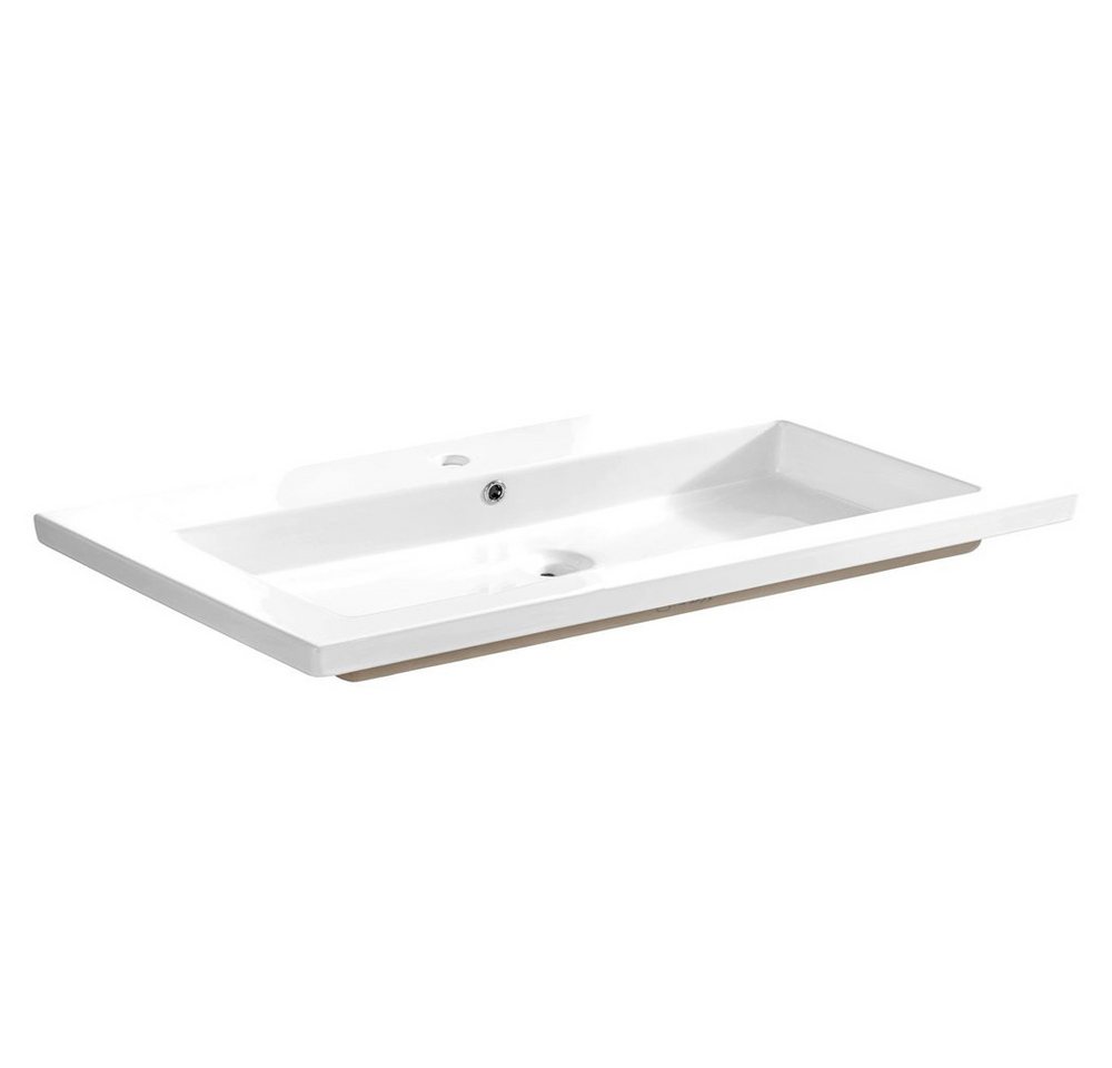 Lomadox Waschtisch SOLNA-56, weiß Wotaneiche 100x85x46cm – Bild 5 von 5