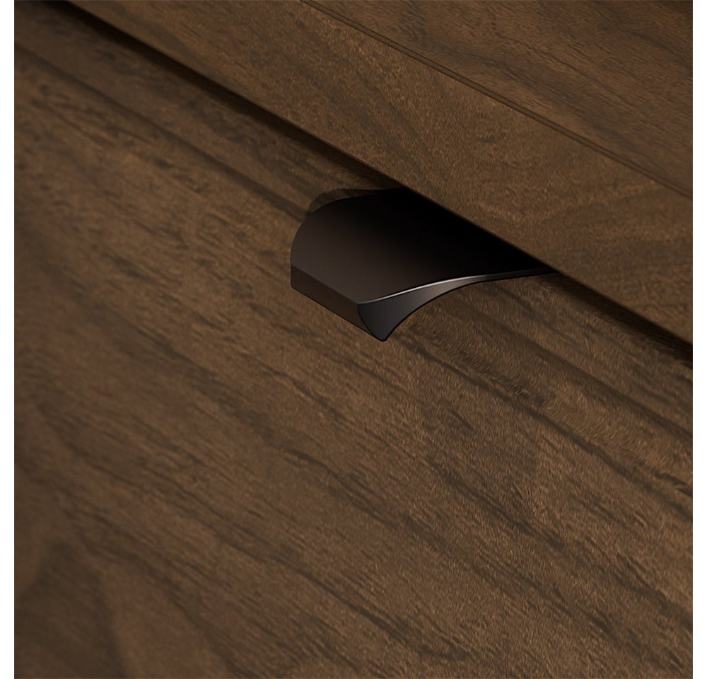 Lomadox Waschtisch TEMUCO-56-WALNUT, 80 cm breit in Walnuss mit Rahmenfräsung, wandhängend – Bild 3 von 5