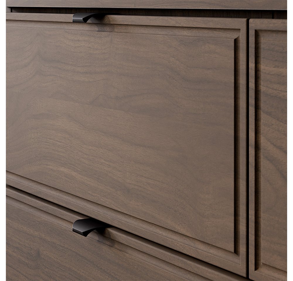 Lomadox Waschtisch TEMUCO-56-WALNUT, 80 cm breit in Walnuss mit Rahmenfräsung, wandhängend – Bild 4 von 5