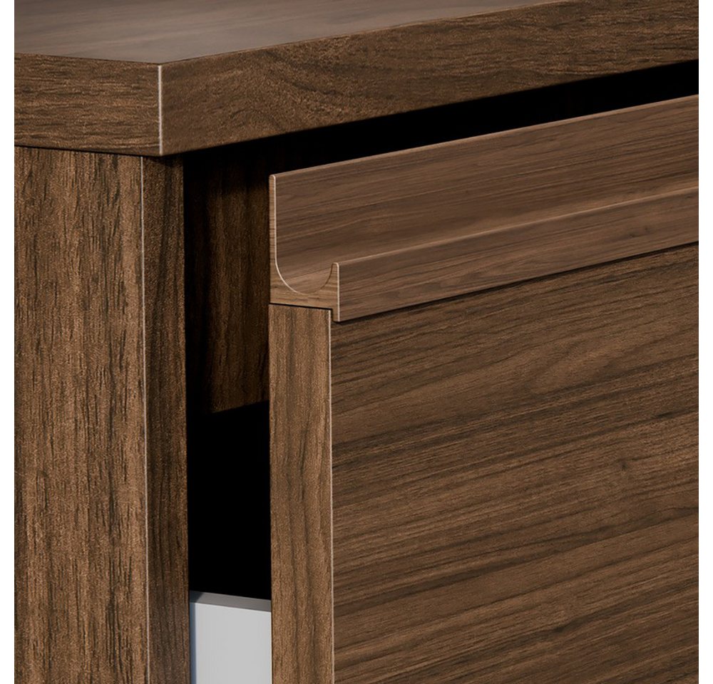 Lomadox Waschtisch VERZUOLO-56-WALNUT, 80 cm breit in Walnuss, wandhängend, grifflos – Bild 2 von 5
