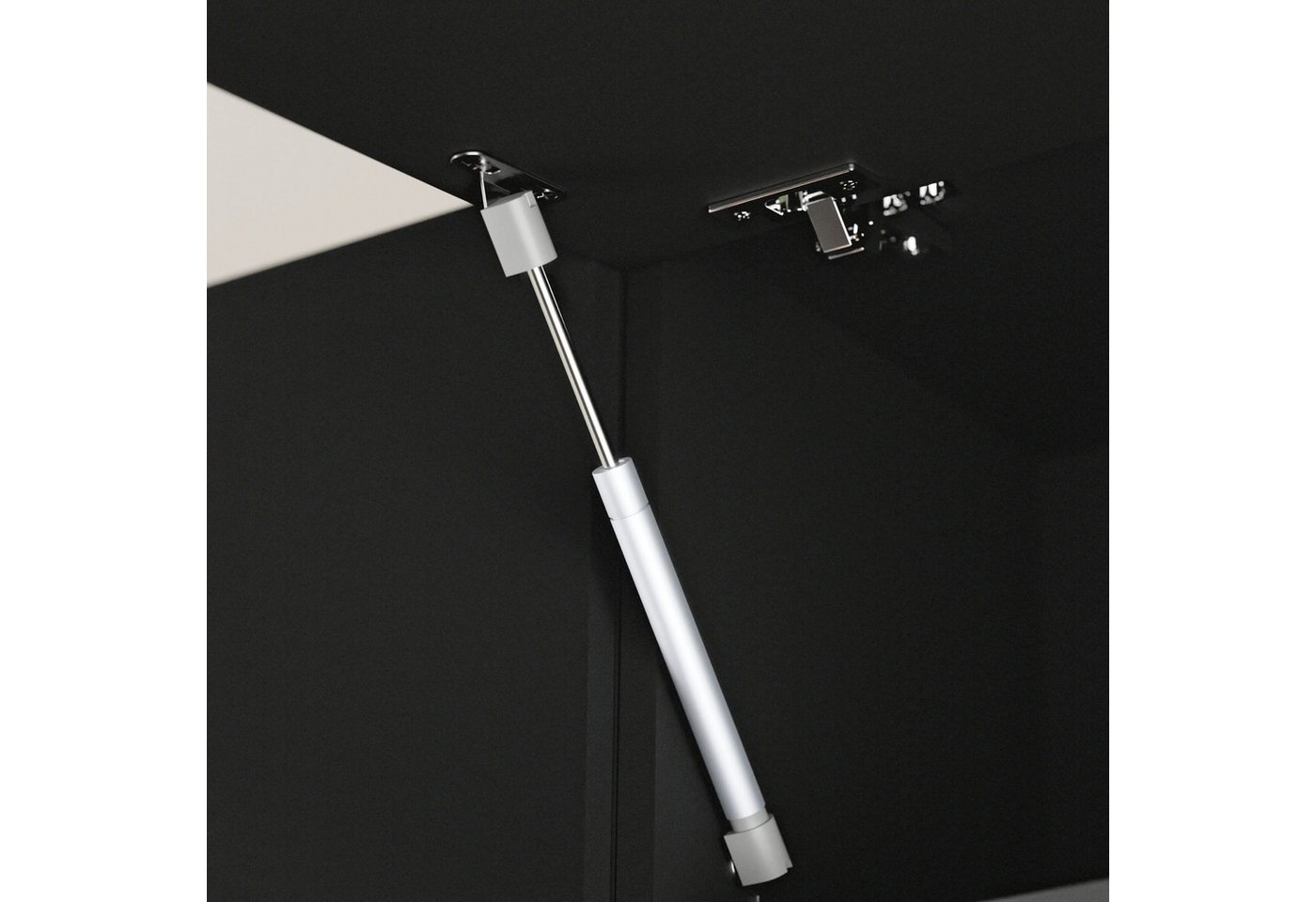 Lomadox Wohnwand CAIRNS-132, (6-St), in schwarz Hochglanz, Modern, grifflos – Bild 5 von 5