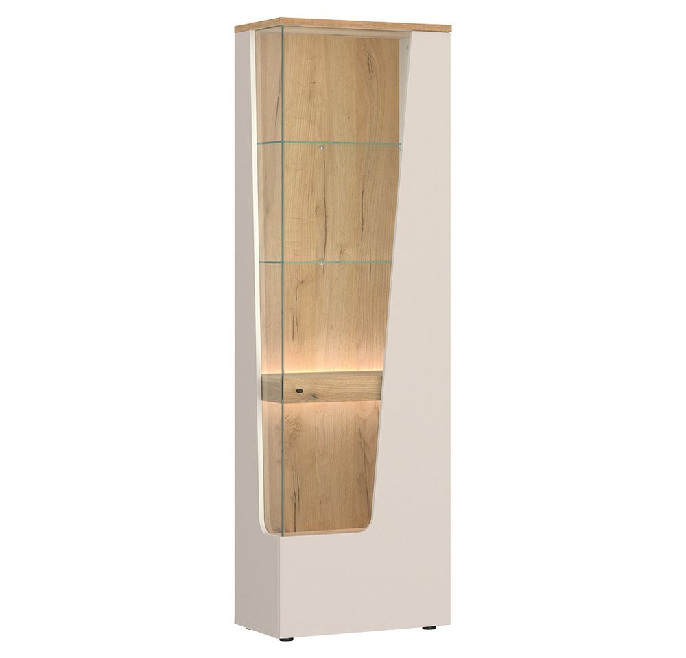 Lomadox Wohnwand CARMONA-129, (3-St., Lowboard Vitrine Wandregal), in Kaschmir und Eiche, inkl. LED-Beleuchtung – Bild 3 von 5