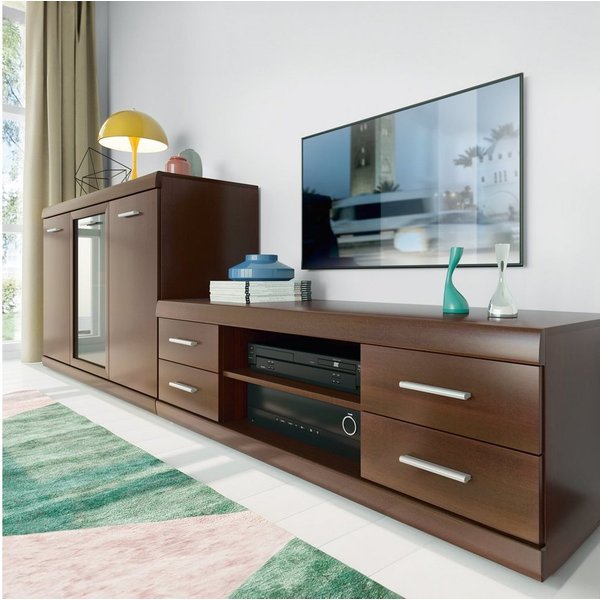 Lomadox Wohnwand IMPERIA-129, (2-St), Lowboard und Sideboard Wohnzimmer Möbel Set Nussbaum