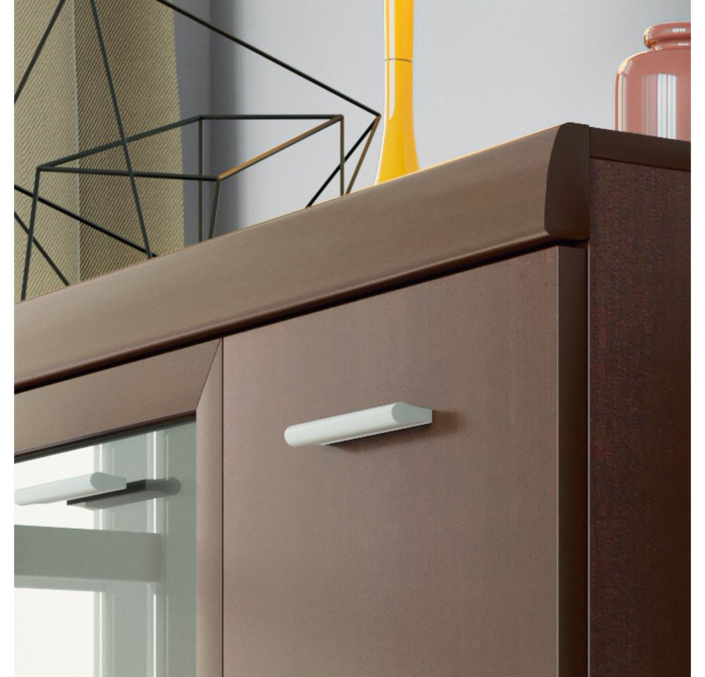 Lomadox Wohnwand IMPERIA-129, (2-St), Lowboard und Sideboard Wohnzimmer Möbel Set Nussbaum – Bild 2 von 5