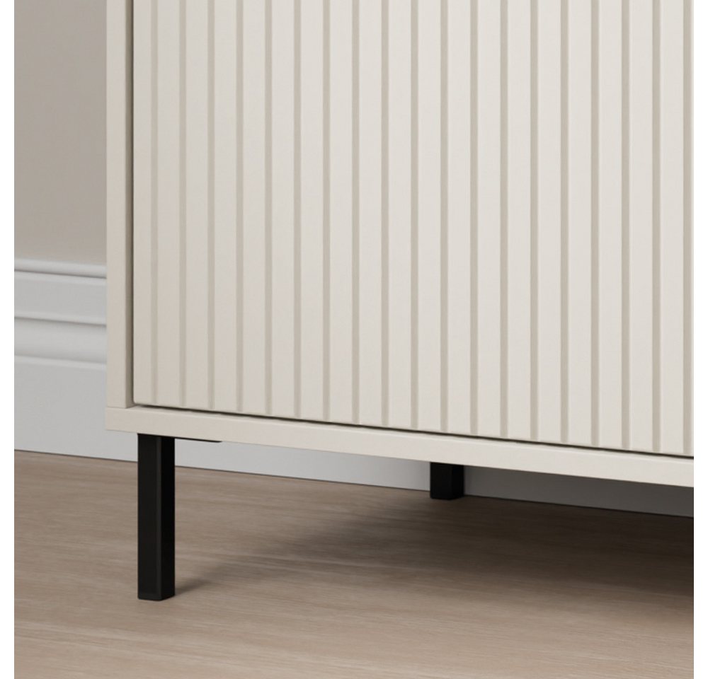 Lomadox Wohnzimmer-Set AMELIA-129, (Mega-Spar-Set, 3-St., Highboard Lowboard Sideboard), Sideboard Highboard Lowboard Kaschmir Rillen – Bild 2 von 5