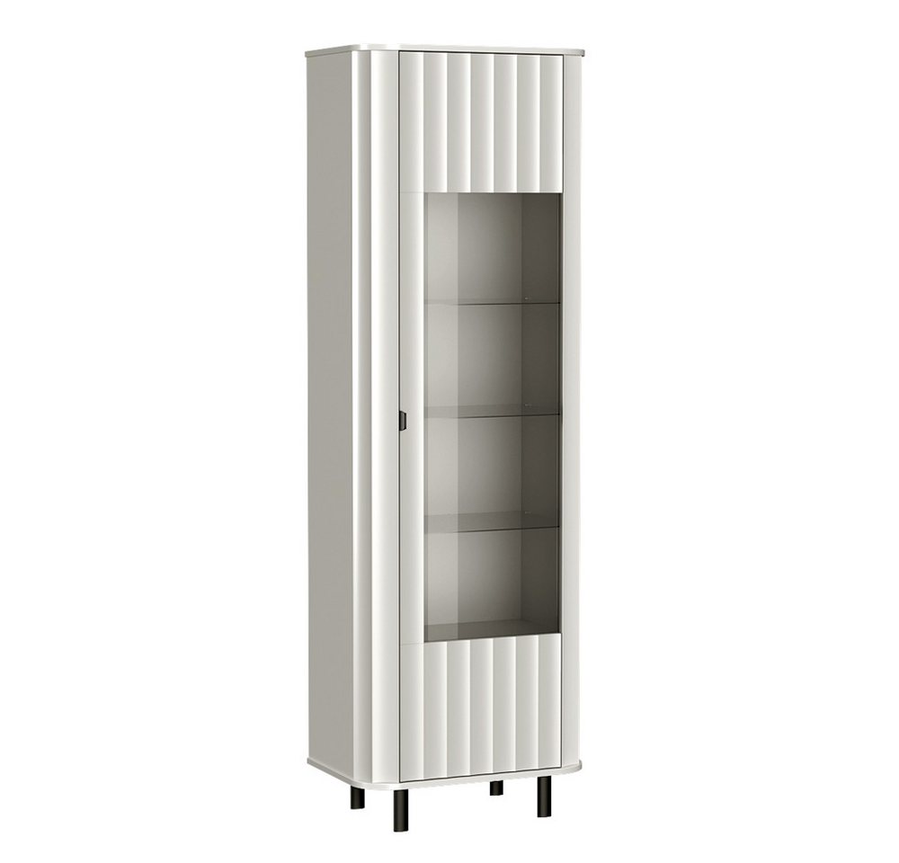 Lomadox Wohnzimmer-Set NASHVILLE-161, (Mega-Spar-Set, 2-St., Vitrine Lowboard), Wohnzimmer-Set in Weiß, mit Wellen-Optik, modern – Bild 2 von 5