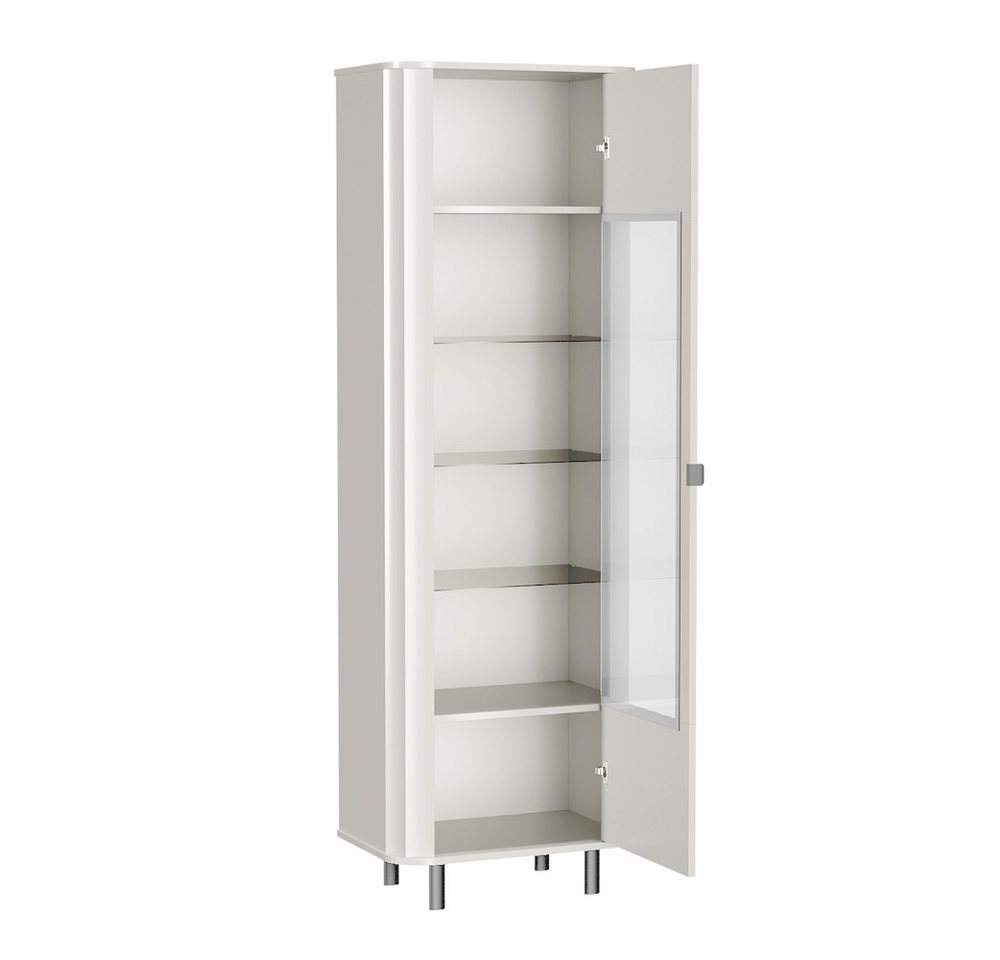 Lomadox Wohnzimmer-Set NASHVILLE-161, (Mega-Spar-Set, 2-St., Vitrine Lowboard), Wohnzimmer-Set in Weiß, mit Wellen-Optik, modern – Bild 5 von 5