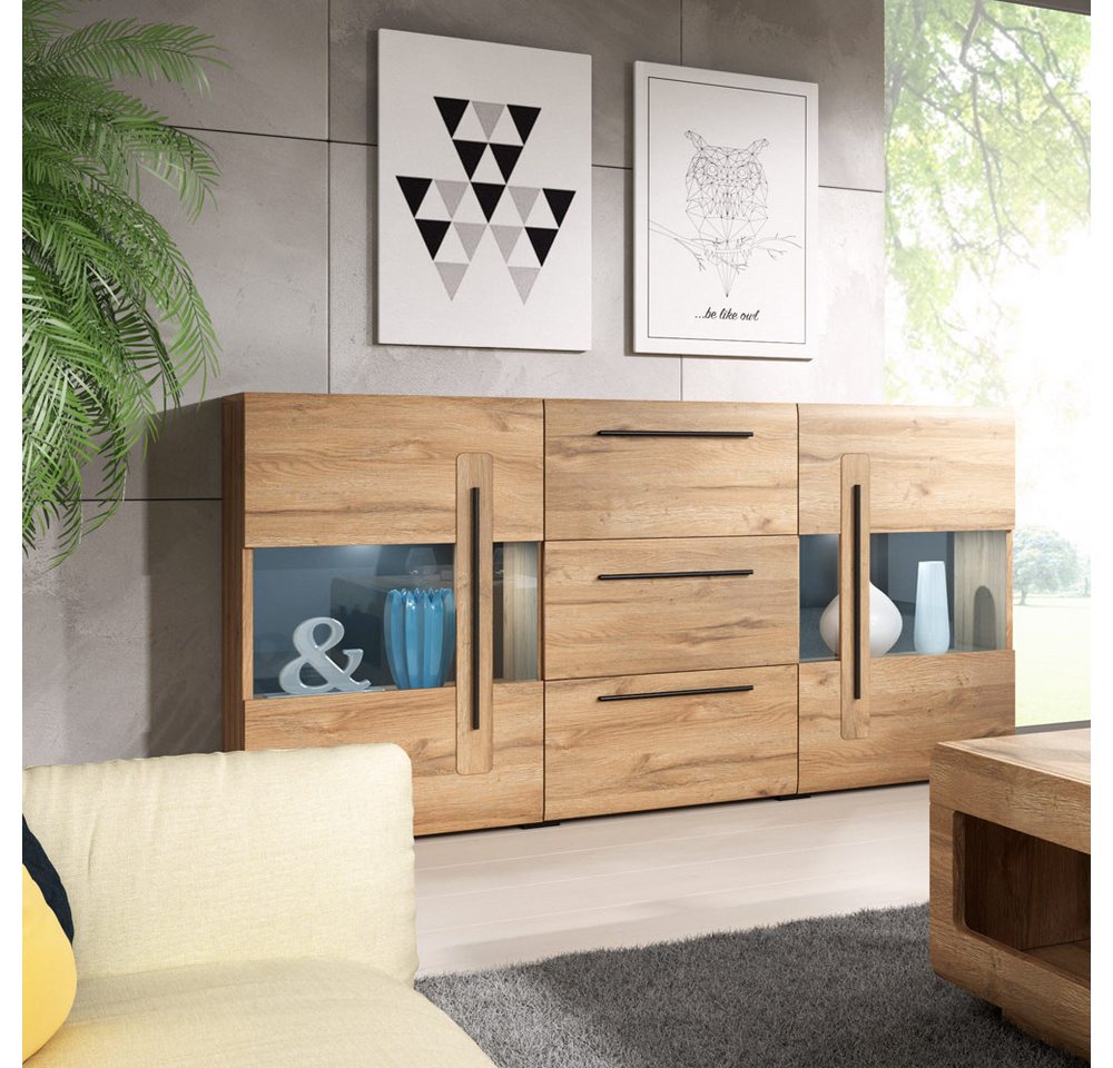 Lomadox Wohnzimmer-Set TURDA-83, (Mega-Spar-Set, 6-St., 6-tlg), Grandson Nb. mit LED Beleuchtung 320/104/50 cm – Bild 2 von 5