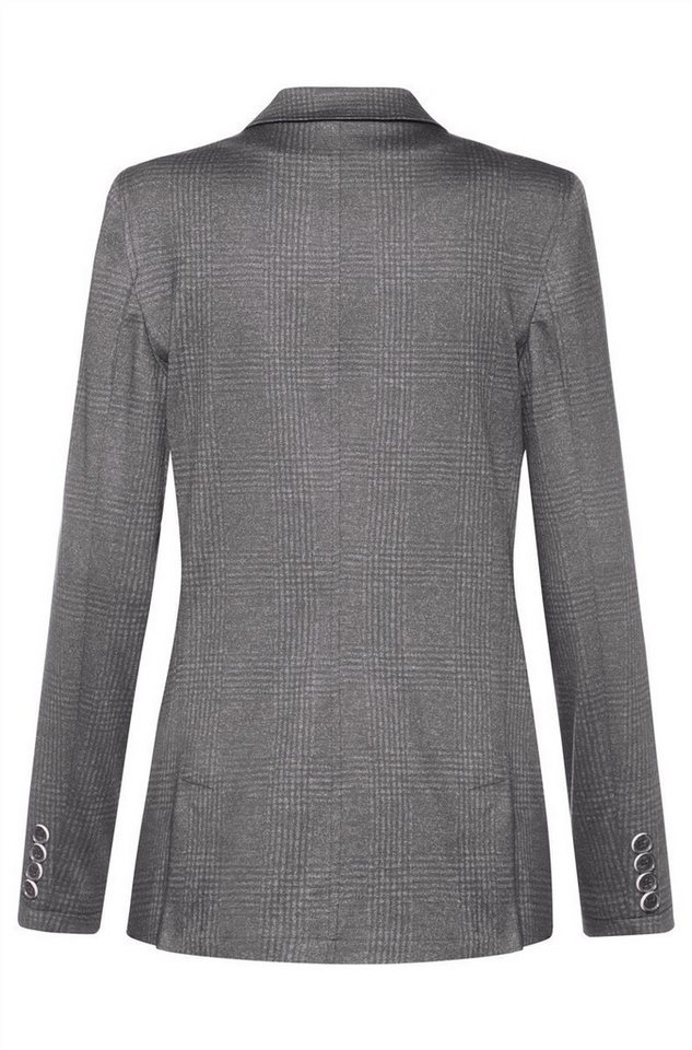 GREIFF Longblazer Greiff CASUAL Damen Jersey-Longblazer Regular Hellgrau Glencheck 34 – Bild 2 von 3