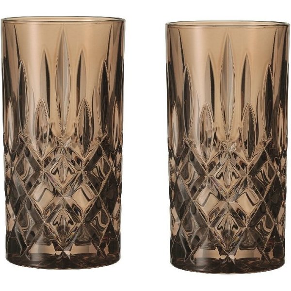 Nachtmann Longdrinkglas Nachtmann Noblesse Longdrink Tabacco 2er Set, Kristallglas