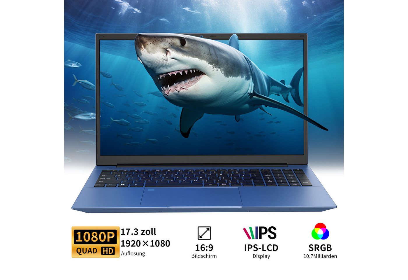 LONGEVINCE Full HD Business-Notebook, 16GB RAM Notebook (43,94 cm/17.3 Zoll, Intel Core i5-1038NG7, Intel UHD Graphics-Serie, 16 GB, 476 GB SSD, Wi-Fi 6, BT 5.0 – Bild 3 von 5