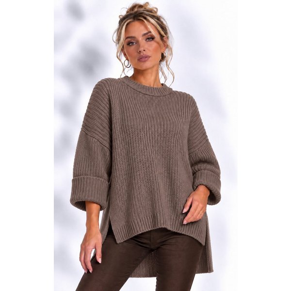 Worldclassca Longpullover WORLDCLASSCA Damen Oversize Strickpulllover Lang Pulli Neue Kollektion - Stilvolle und gemütliche Strickmode für Damen