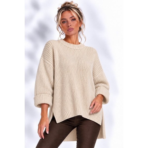Worldclassca Longpullover WORLDCLASSCA Damen Oversize Strickpulllover Lang Pulli Neue Kollektion - Stilvolle und gemütliche Strickmode für Damen