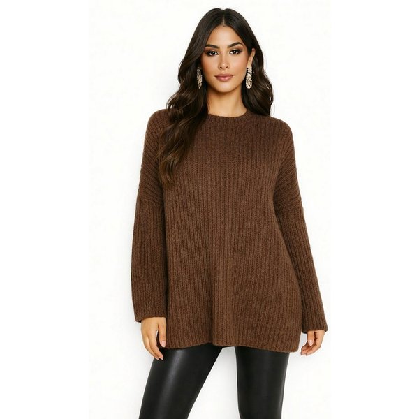 Worldclassca Longpullover WORLDCLASSCA Damen Oversize Strickpulllover Lang Pulli Dick Winter Neue Kollektion - Stilvolle und gemütliche Strickmode für Damen