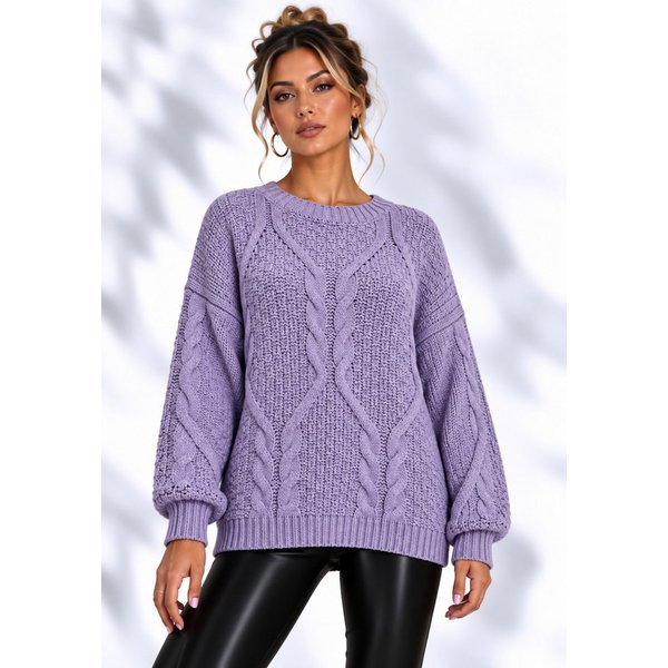 Worldclassca Longpullover WORLDCLASSCA Oversize Strickpulllover Lang Zopf Muster Dick Winter Neue Kollektion - Stilvolle und gemütliche Strickmode für Damen