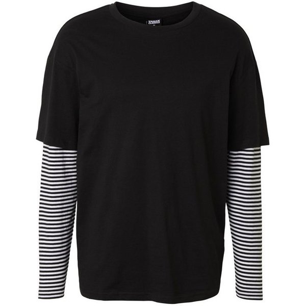 URBAN CLASSICS Longshirt Urban Classics Herren Oversized Double Layer Striped LS Tee (1-tlg)