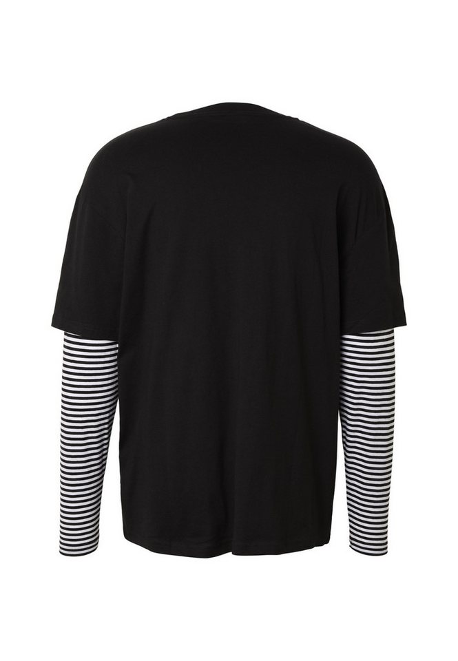 URBAN CLASSICS Longshirt Urban Classics Herren Oversized Double Layer Striped LS Tee (1-tlg) – Bild 2 von 4
