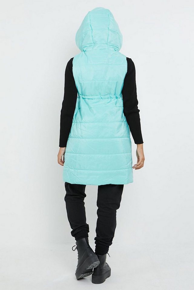 Worldclassca Longweste Worldclassca STEPPWESTE LANG KAPUZE ÄRMELLOS OURDOOR ÜBERGANGSJACKE – Bild 3 von 3