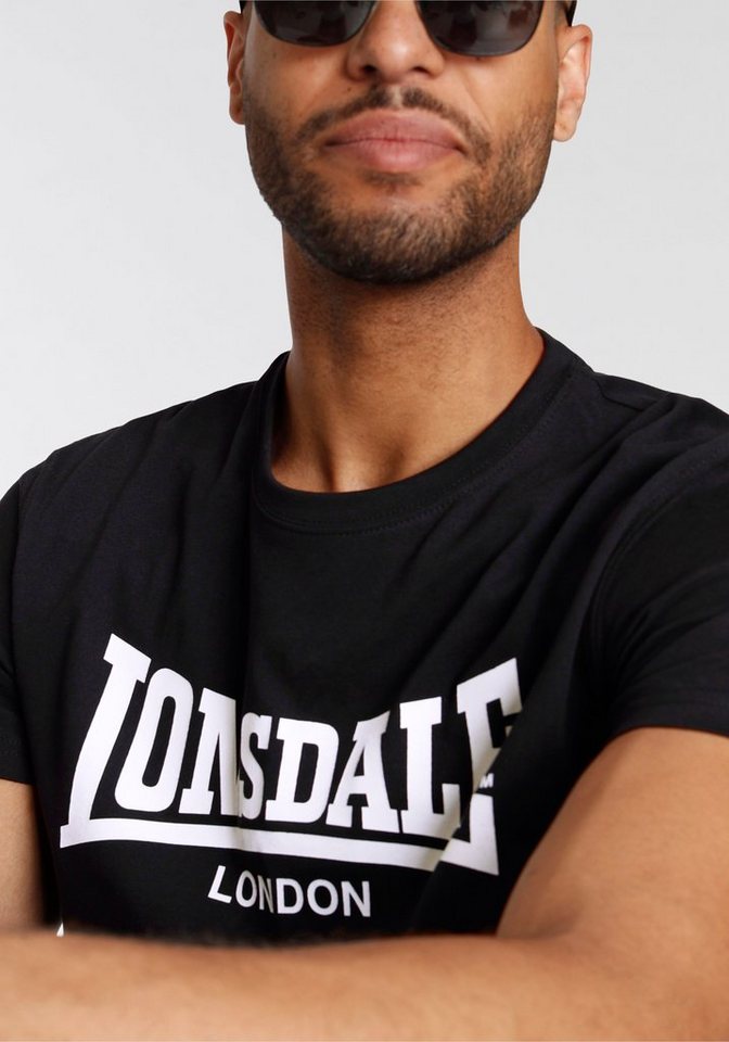 Lonsdale Freizeitanzug MOY (Packung, 2-tlg., mit T-Shirt), zweiteiliges Set mit T-Shirt und Shorts, unifarbenes Design – Bild 3 von 5
