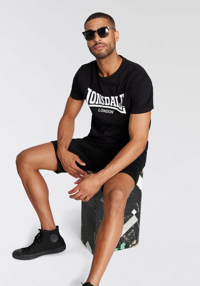 Lonsdale Freizeitanzug MOY (Packung, 2-tlg., mit T-Shirt), zweiteiliges Set mit T-Shirt und Shorts, unifarbenes Design – Bild 4 von 5