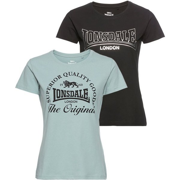 Lonsdale T-Shirt ROWRAH (Packung, 2-tlg) Packung mit 2 T-Shirts, Kurzarm, Rundhalsausschnitt, aus Baumwolle