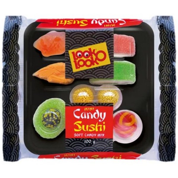 Look O Look Süßigkeit, Look O Look Mini Candy Sushi Tray Fruchtgummi und Schaumzucker 100g