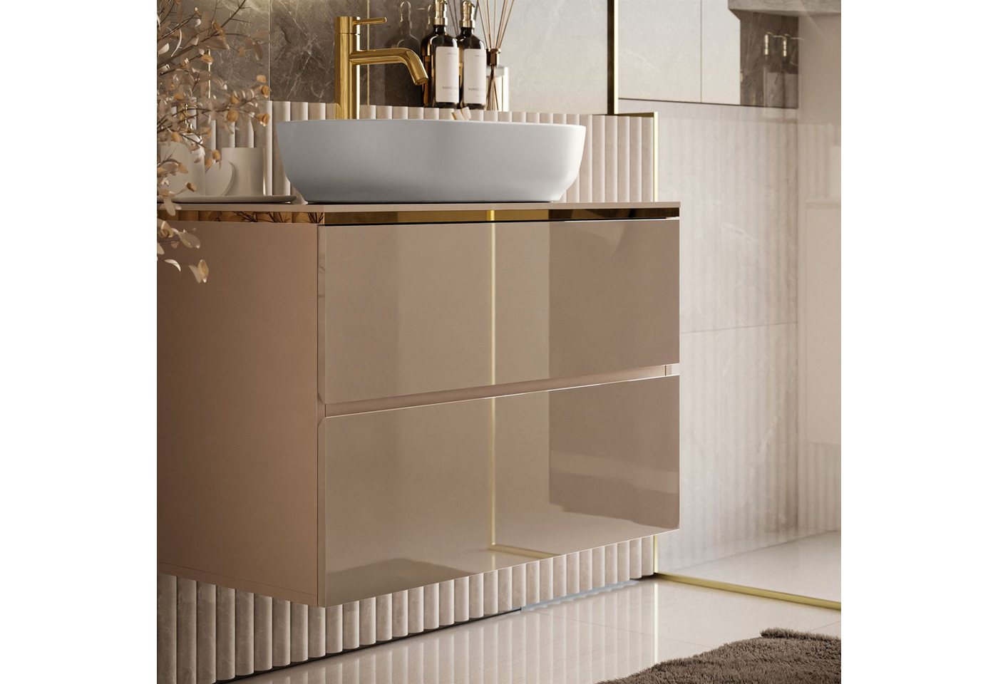 Lookway Badmöbel-Set AURORA KASCHMIR GOLD, 80x55x45 cm – Bild 5 von 5