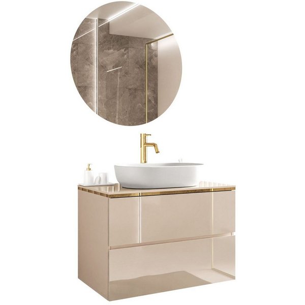 Lookway Badmöbel-Set AURORA KASCHMIR GOLD, 80x55x45 cm