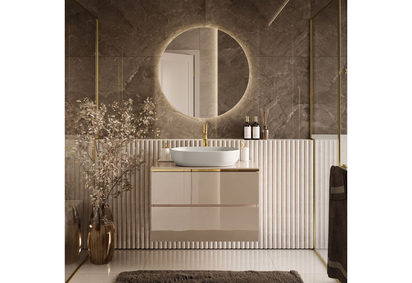 Lookway Badmöbel-Set AURORA KASCHMIR GOLD, 80x55x45 cm – Bild 2 von 5