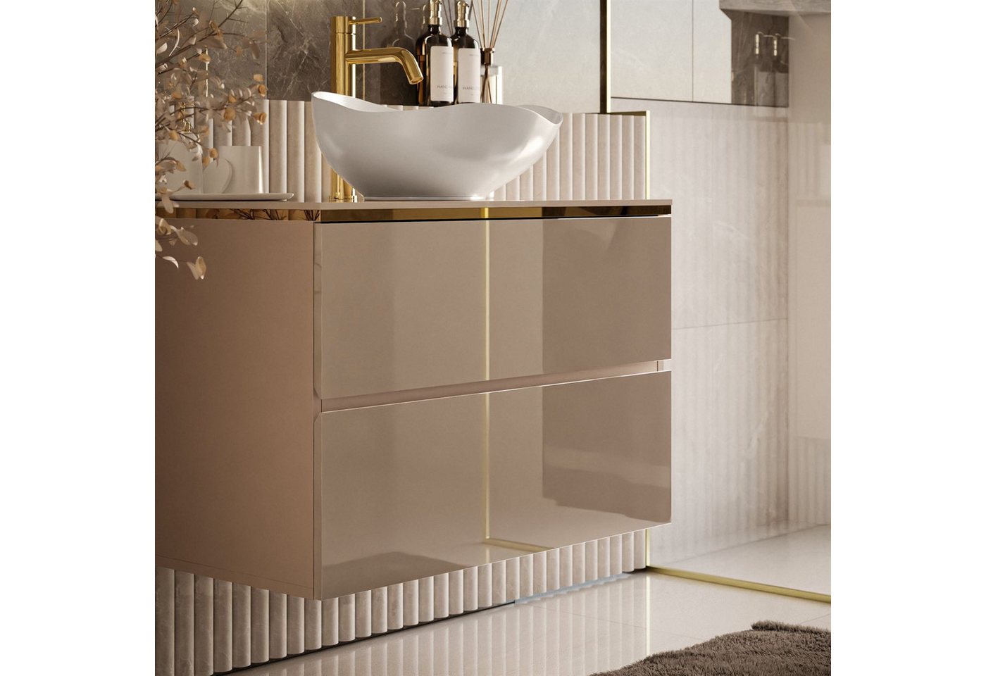 Lookway Badmöbel-Set AURORA KASCHMIR GOLD, 80x55x45 cm – Bild 4 von 5