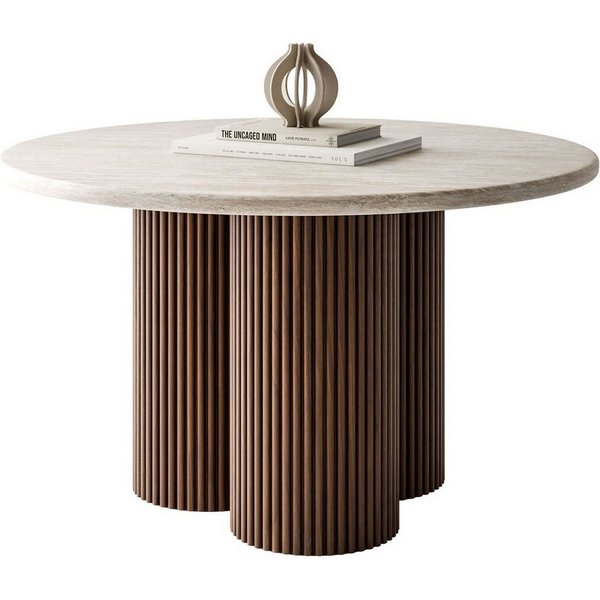 Lookway Couchtisch CANYON mit geriffeltem Sockel, 80x46 cm