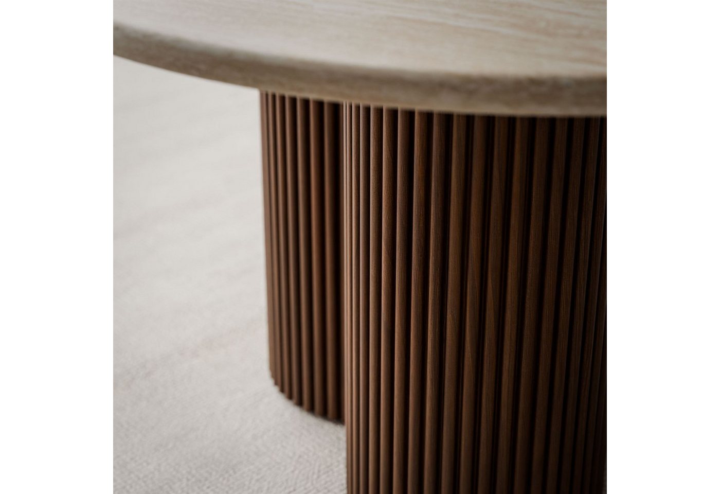 Lookway Couchtisch CANYON mit geriffeltem Sockel, 80x46 cm – Bild 4 von 5