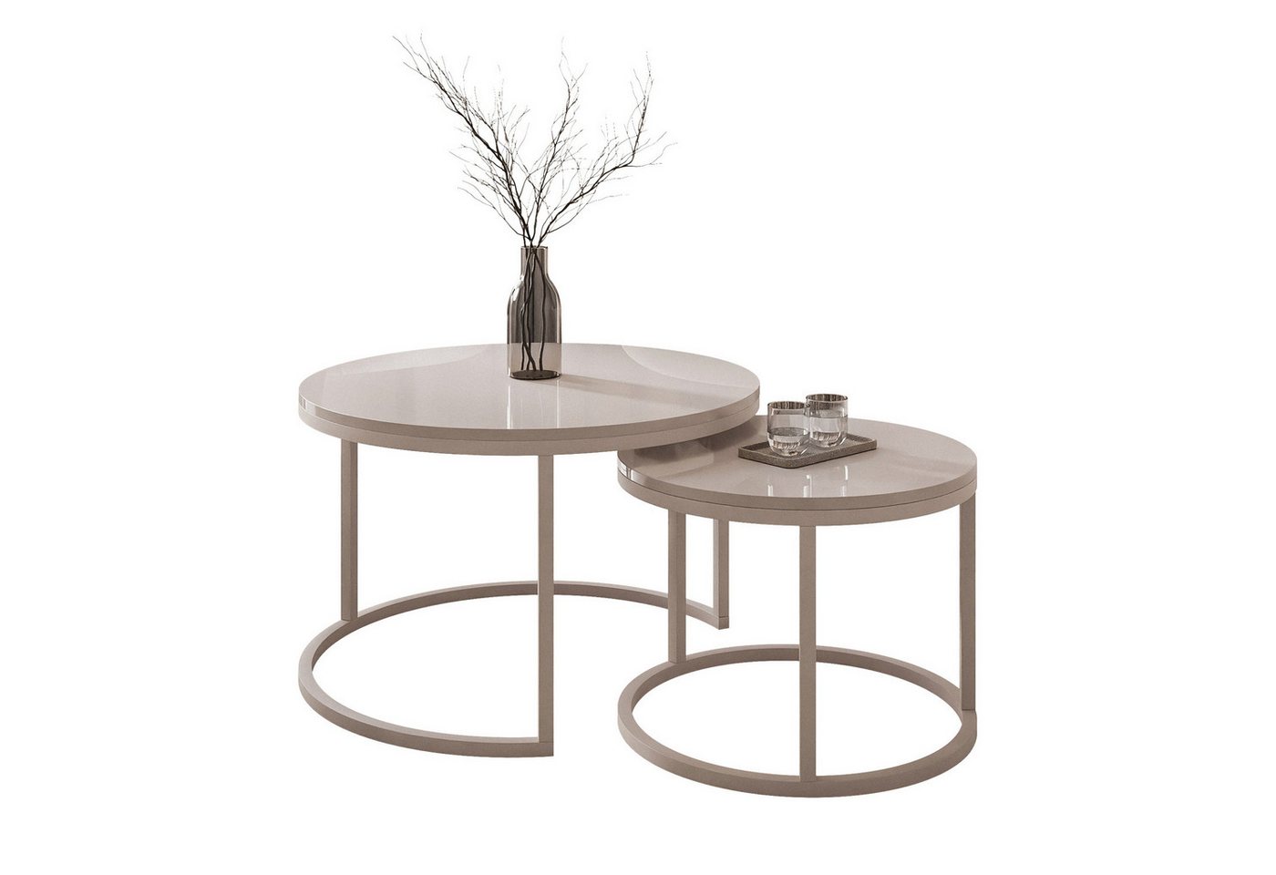Lookway Couchtisch CIRI 2in1 KASCHMIR (2er-Set), Durchmesser: ⌀70 cm und ⌀50 cm – Bild 4 von 5