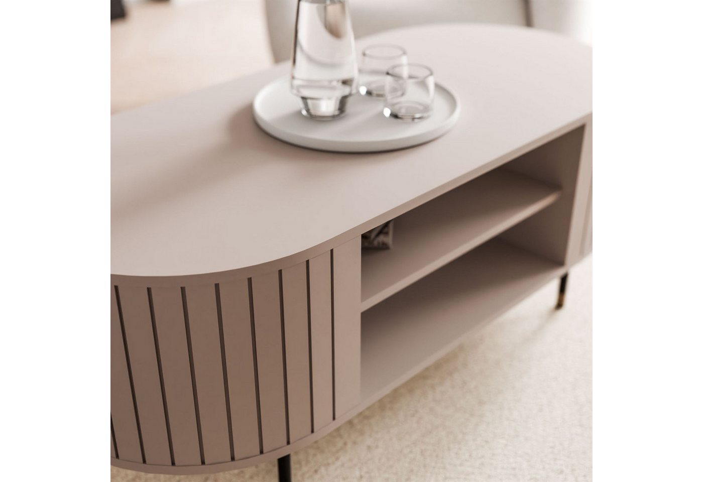 Lookway Couchtisch ELODIE mit Ablage – modern, elegant & funktional (1x Couchtisch), 104x47x56 cm – Bild 3 von 5