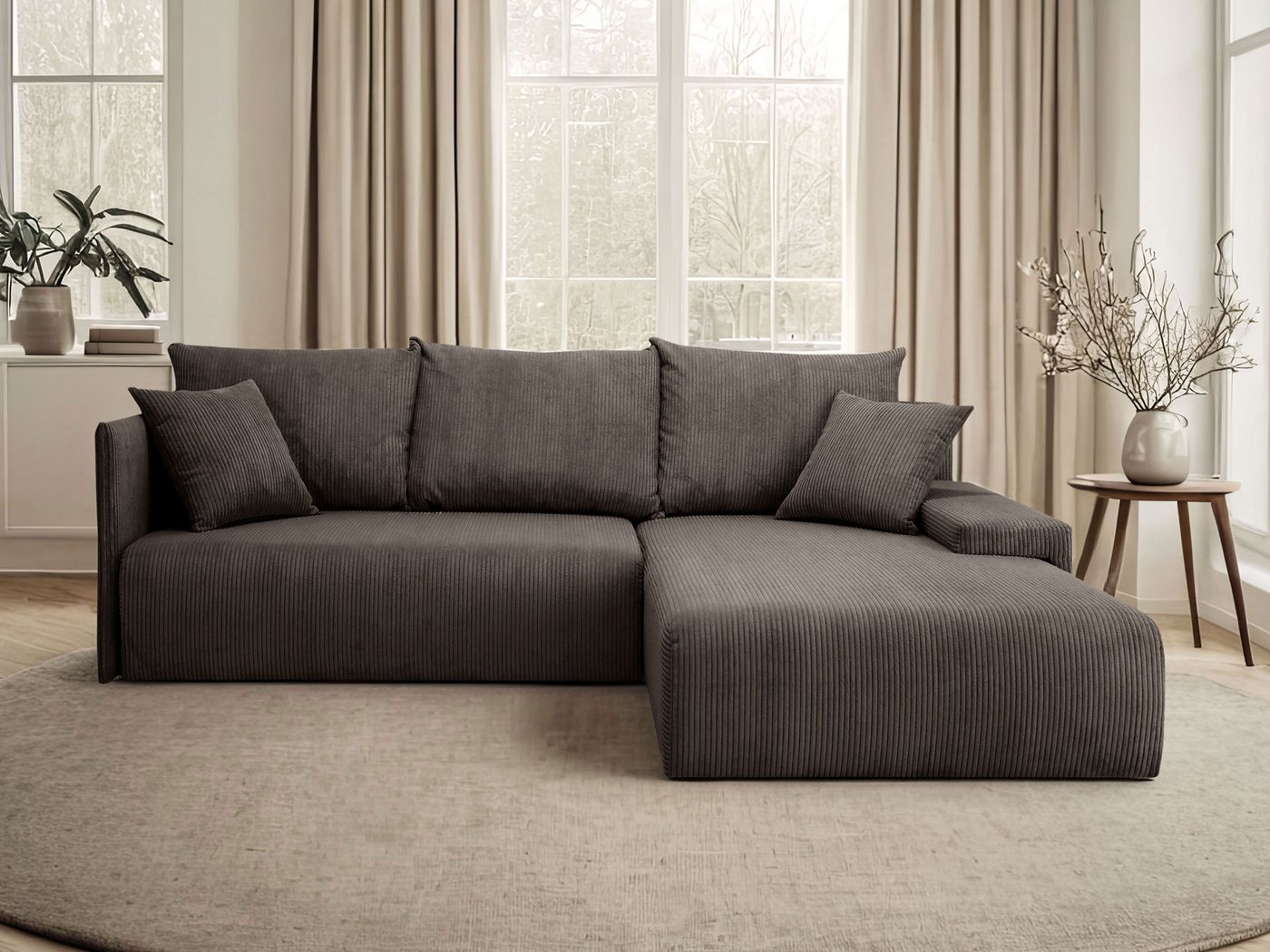 Lookway Ecksofa LAVIO in L-Form mit Schlaffunktion und Bettkasten, 246x188x93 cm – Bild 2 von 5