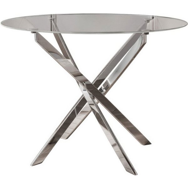 Lookway Esstisch BEIRA runde Platte, 90 cm aus Glas ohne Stühle (1 Tisch), Durchmesser: ø 90 cm