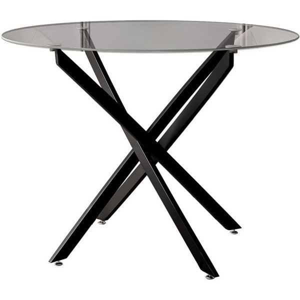Lookway Esstisch BEIRA runde Platte, 90 cm aus Glas ohne Stühle (1 Tisch), Durchmesser: ø 90 cm