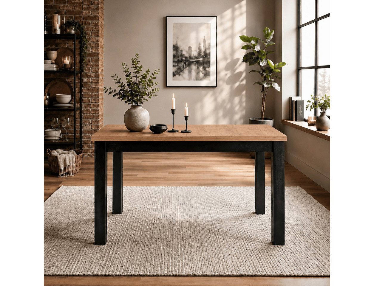 Lookway Esstisch TIVO, ausziehbar, 120–160 cm (1 Tisch), Länge: 120–160 cm, Höhe: 78,5 cm. – Bild 4 von 5
