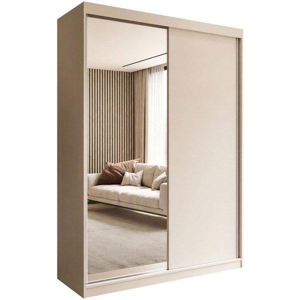 Lookway Kinderkleiderschrank CAMARO II KASCHMIR Schiebetürenschrank mit Spiegel 150x59x215 cm