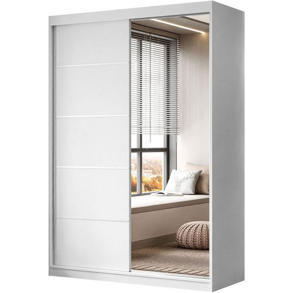 Lookway Kleiderschrank CAMARO II PLUS 150 cm mit Spiegel Schiebetürenschrank 150x59x215 cm