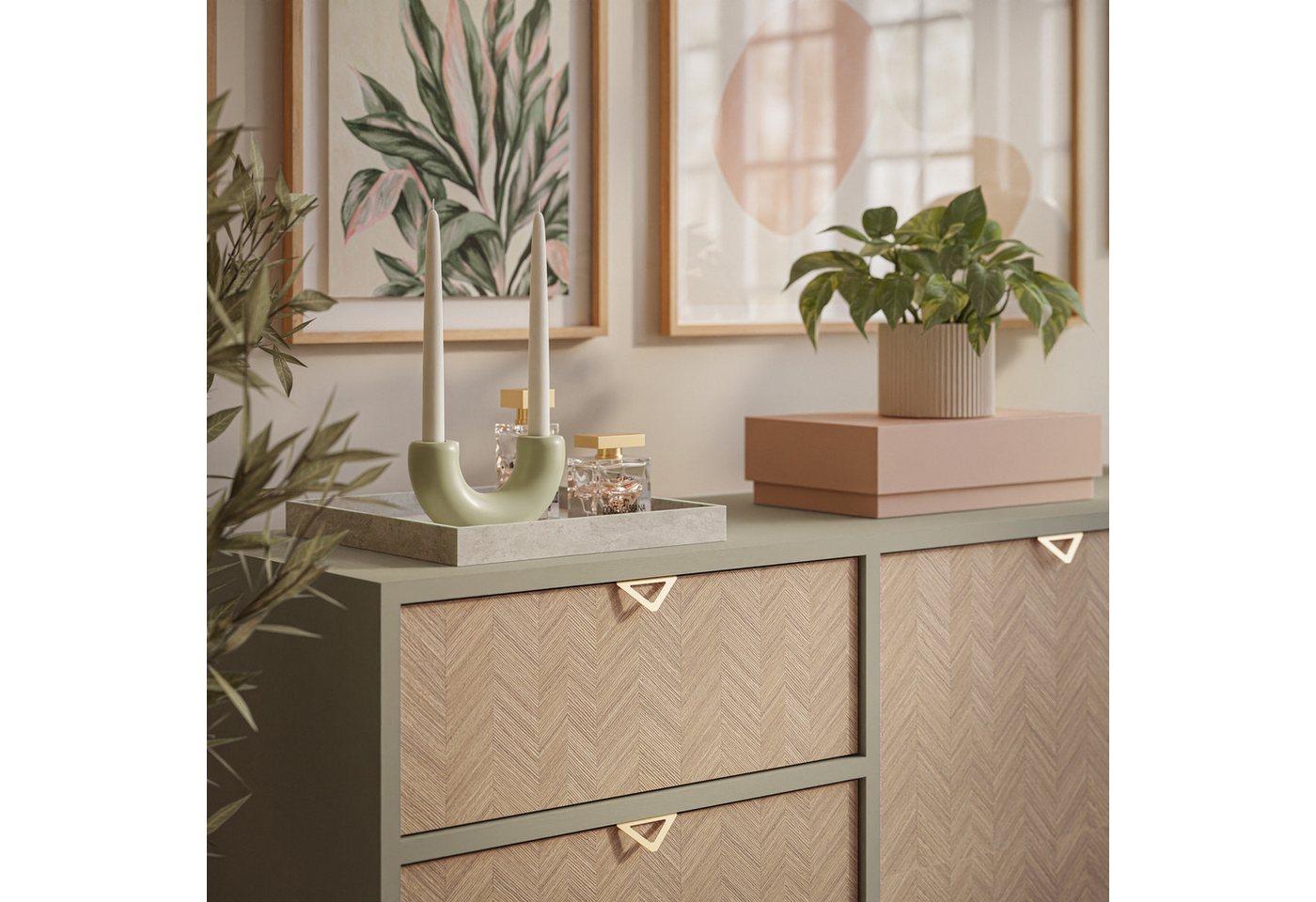 Lookway Kommode ALOE KSZ158 mit Schubladen, 158x38x80 cm – Bild 5 von 5