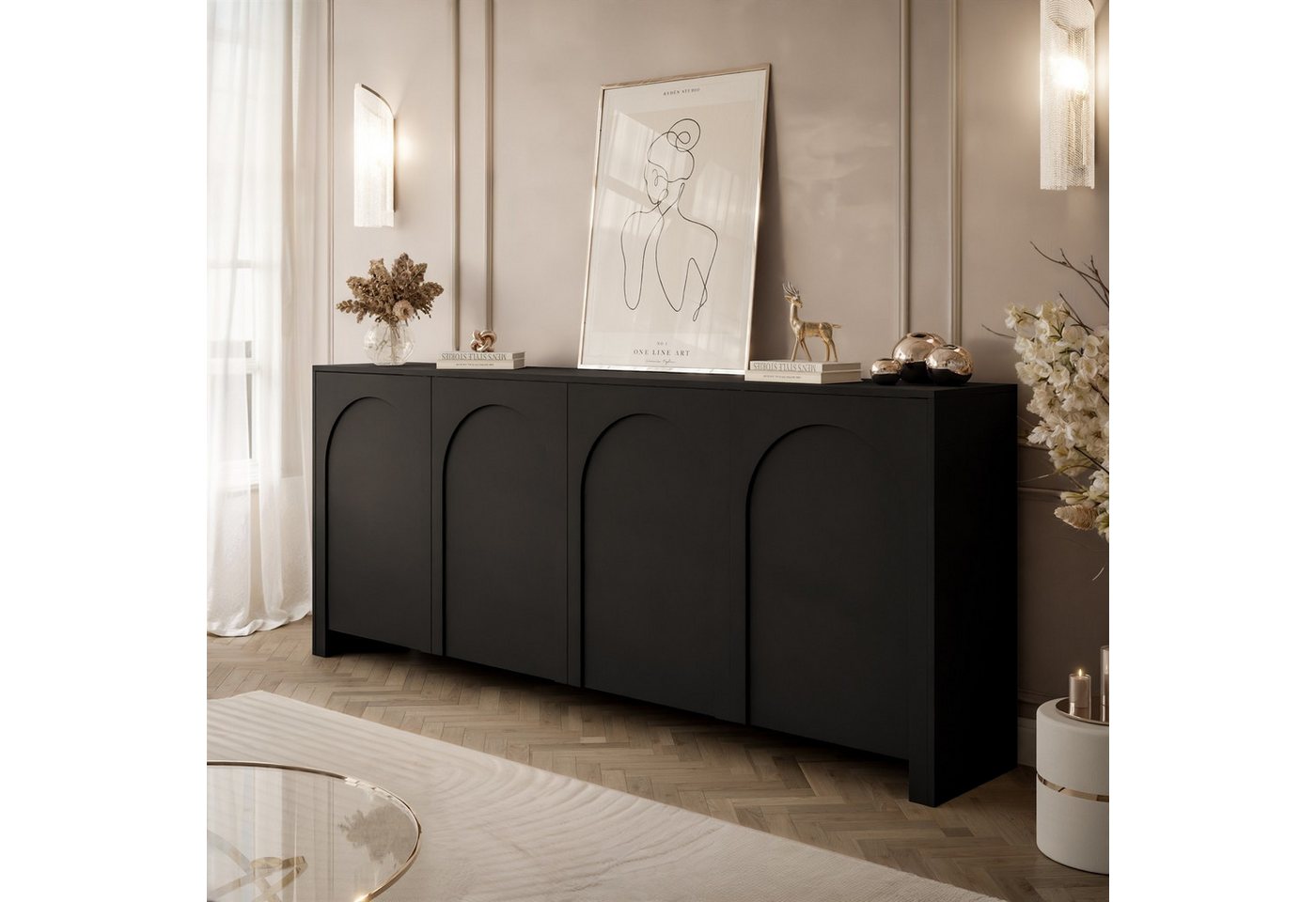 Lookway Kommode ARIADNA mit vier Türen (1x Kommode), 204x83x35 cm – Bild 2 von 5