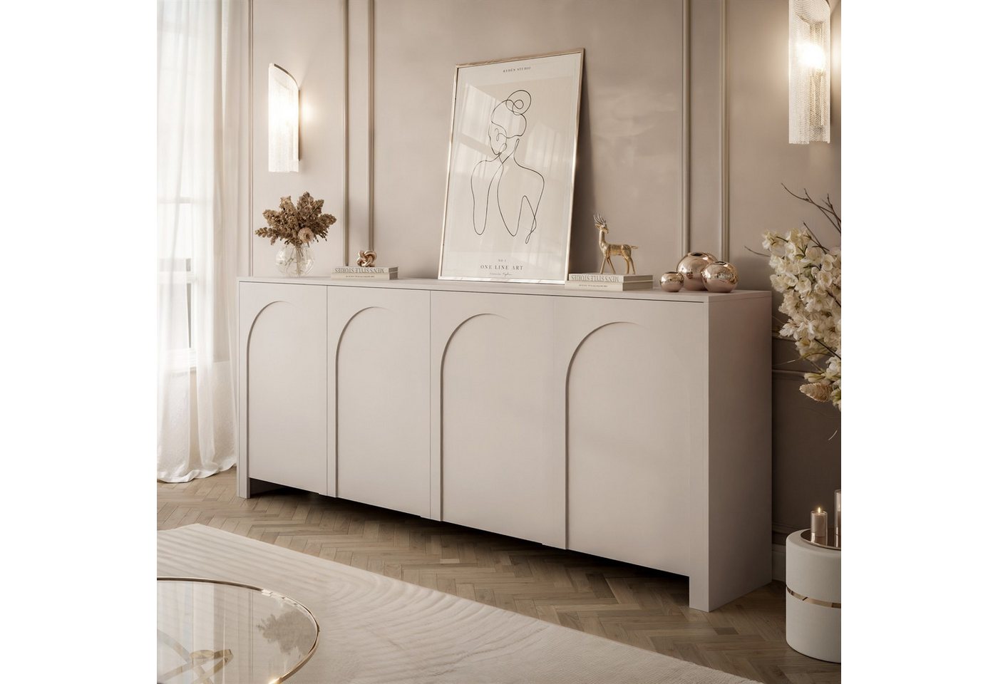 Lookway Kommode ARIADNA mit vier Türen (1x Kommode), 204x83x35 cm – Bild 2 von 5